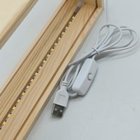 Lampe de table LED moderne faite à la main, écologique, avec cadre photo en bois naturel, vierge, pour créations DIY personnalisées