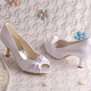 Tacco personalizzato e colore senza piattaforma scarpe bianche <span class=keywords><strong>tacchi</strong></span> donna - Product Image 3