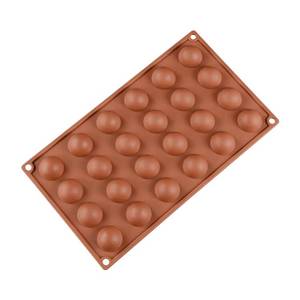 MUYULINS Factory 24-Cavity Hemispherical Maker LFGB Platinum Non-Stick BPA-Free <b>Silicone</b> Mousse Cake Mold - Product Image 1