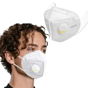 Máscara facial descartável com válvula de respiração, proteção de boca e nariz com 5 camadas, estoque de fábrica