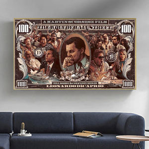Decoración del hogar, grafiti del lobo de la pared, dinero de la calle, pintura Pop de 100 dólares, póster, imagen de dinero, lienzo artístico para pared - Product Image 1