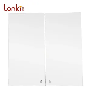 Lonki Alta Qualidade Wall Mounted Retângulo Vanity Três camadas Aço Inoxidável Banheiro Espelho Armário