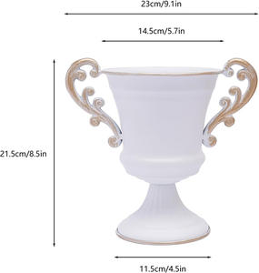 Yeni Metal Urn ekici kupa bardak çiçek vazo yay için Vintage stil saksı düğün Centerpieces vazo düğün dekorasyon - Product Image 2