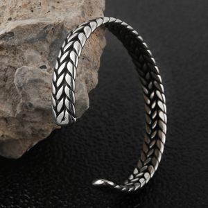 Tibetan <b>Silver</b> Wheat Ear Open <b>Cuff</b> <b>Bracelet</b> For Men And Women Fashion Jewelry Stainless Steel <b>Bracelet</b> 713 - Product Image 4