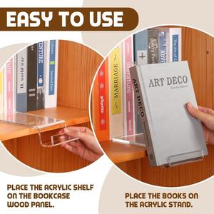 Supports de livres modernes en acrylique transparent, découpe laser de précision, bords lisses, coins arrondis, sans risque de blessure <span class=keywords><strong>pour</strong></span> les adolescents, affichage sécurisé - Product Image 6