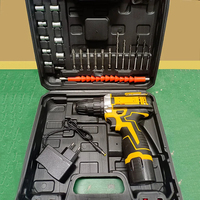 Ensemble de perceuse électrique au lithium multifonctionnelle, tournevis portatif, kit d'outils avec boîte d'accessoires pour la rénovation de la maison