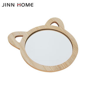 Espejo de Pared de Madera Natural con Diseño de Gato de Dibujos Animados, Arte Moderno de Acrílico, Seguro para Niños, Incluye Ganchos, para Dormitorio o Guardería - Product Image 3