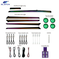 Pour Ford Mondeo 2013-2021, kit d'éclairage d'ambiance intérieur de voiture Glefon en gros, 64 couleurs, contrôle par application, plug and play, lampe d'ambiance
