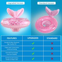 Bouée de natation pliable et portable pour bébé, en forme de queue de sirène rose gonflable pour enfants