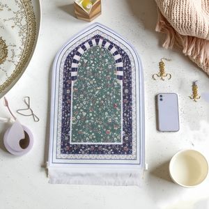 Soft and Plush <b>Prayer</b> <b>Mat</b> with Tassels Printed Crystal Velvet Living Room Carpet for Absorption and Comfort - Product Image 4