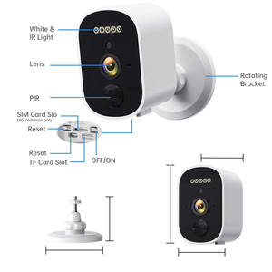 Kamera pengawas tenaga surya 4MP 4G, kamera pengawas penglihatan malam warna penuh deteksi gerakan cerdas tahan air kartu Sim luar ruangan - Product Image 5