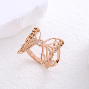 Anillo de Mariposa Vintage, Estilo Suku Original, Estilo Urbano para Chicas Modernas, Súper Inmortal, Estilo Ins, con Incrustaciones de Diamantes, Anillo de Moda Popular - Product Image 5
