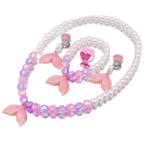 Ensemble de bijoux princesse pour petites filles, ensemble de bijoux queue de sirène 5 pièces, cadeau parfait pour les fêtes d'anniversaire et les jeux de déguisement - Product Image 2
