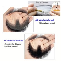 Fausse barbe réaliste pour homme, longue, en cheveux Remy européens, avec pattes d'ange, pour séance photo et maquillage de performance
