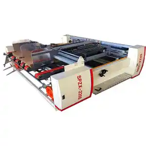 QH-PACK Goede Prijs Dubbele Stukken Vouwen En Lijmen Machine Semi-Automatische Kartonnen Doos Map Gluer Machine