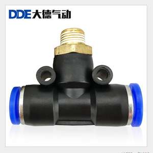 Raccord pneumatique à connexion rapide PB4-01T type T, filetage extérieur 12-04, tuyau d'air en cuivre 8-02, connecteur 6, 10-03, nouveau Dade - Product Image 1