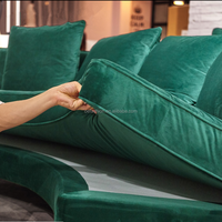 OE-FASHION 2019 7 sitzer NEW indoor möbel runde moderne halb mond geformt lounge grün stoff samt sofa set