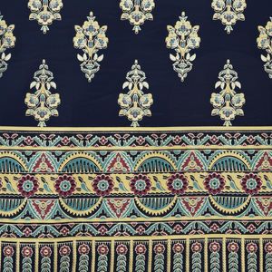 Draps en pur coton imprimés Handblock Draps décoratifs pour la maison traditionnelle Barmeri Print King Size Draps avec deux taies d'oreiller OEM - Product Image 1