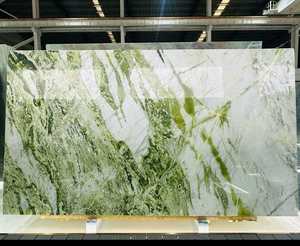 Lastra Lucida in Marmo Verde Snow Mountain, Pietra Naturale Verde e Bianca per Decorazione di Lusso di Pareti, Pavimenti e Piani di Lavoro per Hotel e Ville - Product Image 4