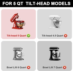 Revêtements de bol en silicone pour batteur sur socle <span class=keywords><strong>KitchenAid</strong></span> avec couvercles - Non toxiques, compatibles lave-vaisselle, réutilisables pour la pâtisserie et la cuisine - Product Image 2