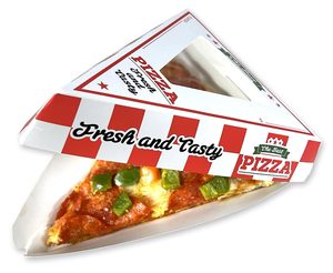 Scatola Monoporzione per Fette di Pizza, Spessa e Robusta, Usa e Getta, con Finestra Trasparente, Adatta per Microonde e Congelatore - Product Image 2