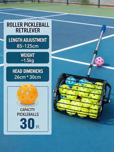ที่เก็บลูกพิคเคิลบอลแบบยืดหดได้ พกพาสะดวก ไม่ต้องงอ ท่อเก็บลูกพิคเคิลบอล สำหรับฝึกซ้อมเทนนิสและพิคเคิลบอล ทำจากอลูมิเนียมอัลลอย ปรับความยาวได้ - Product Image 2
