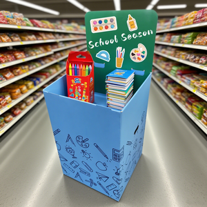 Fabricante de cajas de exhibición y embalaje de PDQ, tarjetas de encabezado de contenedores de volcado corrugado al por menor personalizados con impresión de logotipo para promociones - Product Image 3