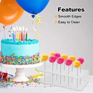 Dudukan kue Pop 15/20 lubang tampilan Lollipop berdiri akrilik bening rak <span class=keywords><strong>Display</strong></span> Pop kue untuk ulang tahun pernikahan, Hari Jadi - Product Image 4