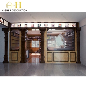 Thương mại bán lẻ tường Kệ sách gỗ tường kệ sách biểu tượng tùy chỉnh cửa hàng sách đồ nội thất với hộp đèn led - Product Image 3