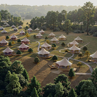 Tente de glamping conique BABERY avec toit en PVDF et structure durable pour hôtel-resort écologique en forêt