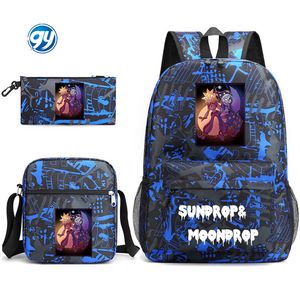 กระเป๋านักเรียนสามชิ้น20ชุดกระเป๋าเป้สะพายหลังสำหรับเล่นเกม FNAF ชุดกระเป๋าดินสอ <span class=keywords><strong>sundrop</strong></span> & moondrop - Product Image 3