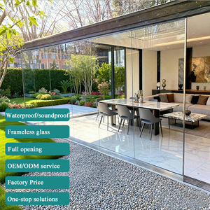 <span class=keywords><strong>Puerta</strong></span> Corredera de Vidrio para Balcón Exterior, Mampara de Vidrio Móvil, Cortina de Vidrio para <span class=keywords><strong>Terraza</strong></span>, <span class=keywords><strong>Puerta</strong></span> Plegable sin Marco - Product Image 2