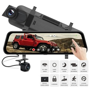 9.6 inch IPS gương ghi phía sau xem Gương 1080P Dash Cam 2 ống kính tầm nhìn ban đêm HD 1080P máy ảnh Xe DVR màn hình cảm ứng - Product Image 2