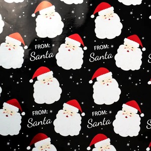 Custom Eco-Friendly Recyclable Santa Claus Black Metallized Gift <b>Wrapping</b> <b>Paper</b> Roll Single Side Coated Waterproof Digital - Product Image 3