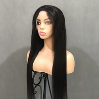Cheveux humains vierges brésiliens noirs naturels perruque Hd Lace Front sans colle paquets de cheveux avec Lace Frontal perruque pour les femmes noires