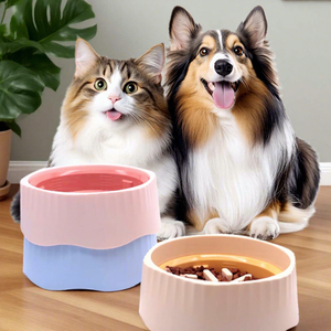 2026 OED/ODM Non-Slip Slow PP Eco-Friendly Rounded 2-in-1 Anti-Spill Vet-Recommended Dog/<b>Cat</b> Feeder <b>Bowl</b> Custom Logo Free - Product Image 1