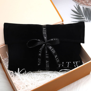 Cao cấp tùy chỉnh logo in Da Lộn Phong bì quà tặng bao bì Pouch tóc lưu trữ phong bì túi với Bow Ribbon - Product Image 5