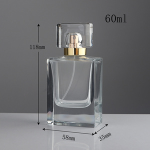 Botella de Perfume de Vidrio Transparente Cuadrada y Plana de 60 ml <span class=keywords><strong>con</strong></span> Tapa de Cristal, Caja de Regalo de Lujo para Fragancias de Alta Gama - Product Image 5