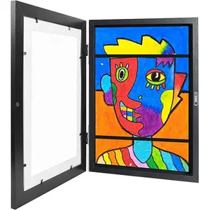 Hoge Kwaliteit A4 Kids Art Frames Schilderij Opslag Bilderrahmen Muur Display Veranderlijke Voorkant Opening Kids Artwork Fotolijst