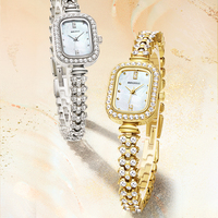 Reloj de Cuarzo de Lujo Mark Fairwhale con Perla Natural, Esfera Cuadrada/Redonda, Resistente al Agua 30m, Correa de Metal y Cristal, Reloj de Pulsera para Mujer FW-3010