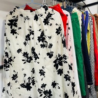 Rok Katun Ukuran Besar Longgar Grosir Rok Maxi Pinggang Tinggi Warna Netral Artistik Katun Shien Pakaian Bekas