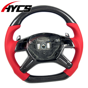<span class=keywords><strong>Volante</strong></span> de Fibra de Carbono y Cuero Rojo Personalizado para el Interior del Automóvil Mercedes Benz Clase G G63 <span class=keywords><strong>AMG</strong></span> W463 G65 ML63 GL550 GL63 W166 - Product Image 4