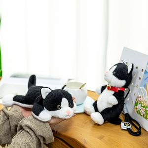 <span class=keywords><strong>Precio</strong></span> de fábrica Simulación Gato Realista Peluche Animales de peluche Juguetes Muñeco de peluche Gato negro Llavero - Product Image 5