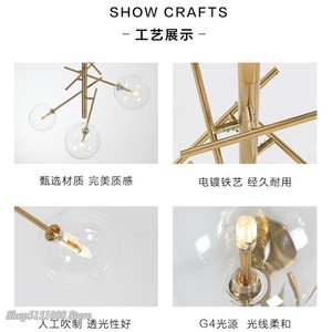 Plafonnier <span class=keywords><strong>suspendu</strong></span> composé de bulles de <span class=keywords><strong>verre</strong></span>, Design créatif nordique moderne, <span class=keywords><strong>Luminaire</strong></span> décoratif d'intérieur, idéal pour un salon, une salle à manger, une cuisine ou un café - Product Image 3
