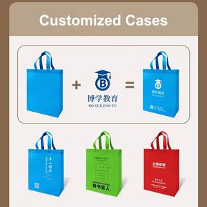 Recyclable Non Woven Cheap Tote Bags Custom Eco Friendly Printed Fabric Reusable Shopping Bag With Logo Grocery Non-Woven Bag - Product Image 5