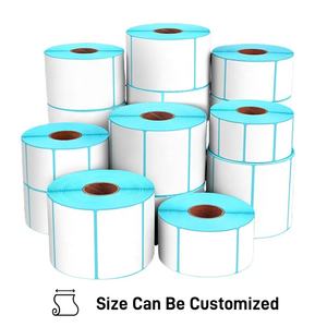 Rollo de Papel Adhesivo Térmico con Recubrimiento Superior de 65/70 Gsm, 100x150mm, con Revestimiento de Papel Glassine Blanco, Etiquetas de Envío Exprés Permanentes de 4x6 - Product Image 2