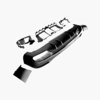 Difusor de Parachoques Trasero con Soporte y Salida Cuádruple en Negro ABS para Mercedes Benz GLE63