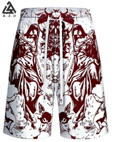 Shorts de basketball mi-longs imprimés 100 % polyester pour homme, taille élastique tricotée, séchage rapide, respirant, écologique, taille XL