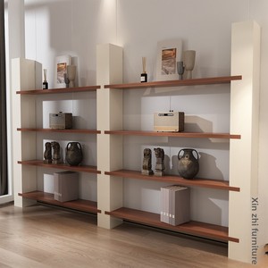 Modern Minimalist <b>Solid</b> <b>Wood</b> Multilayer Board Modular Straight Floor-standing Wall-adjacent <b>Bookcase</b> for Home Office Bedroom - Product Image 1