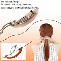 Barrettes à cheveux ovales rétro faites à la main en acétate, style écaille de tortue française, grandes, accessoires vintage, cadeaux pour femmes et filles